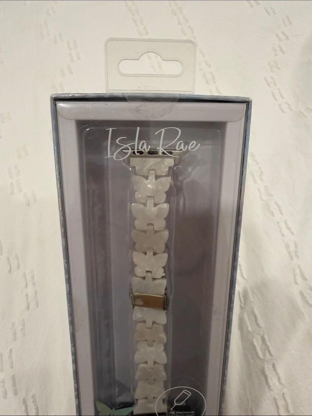 Isla Rae White Resin Butterfly Apple Watch Band